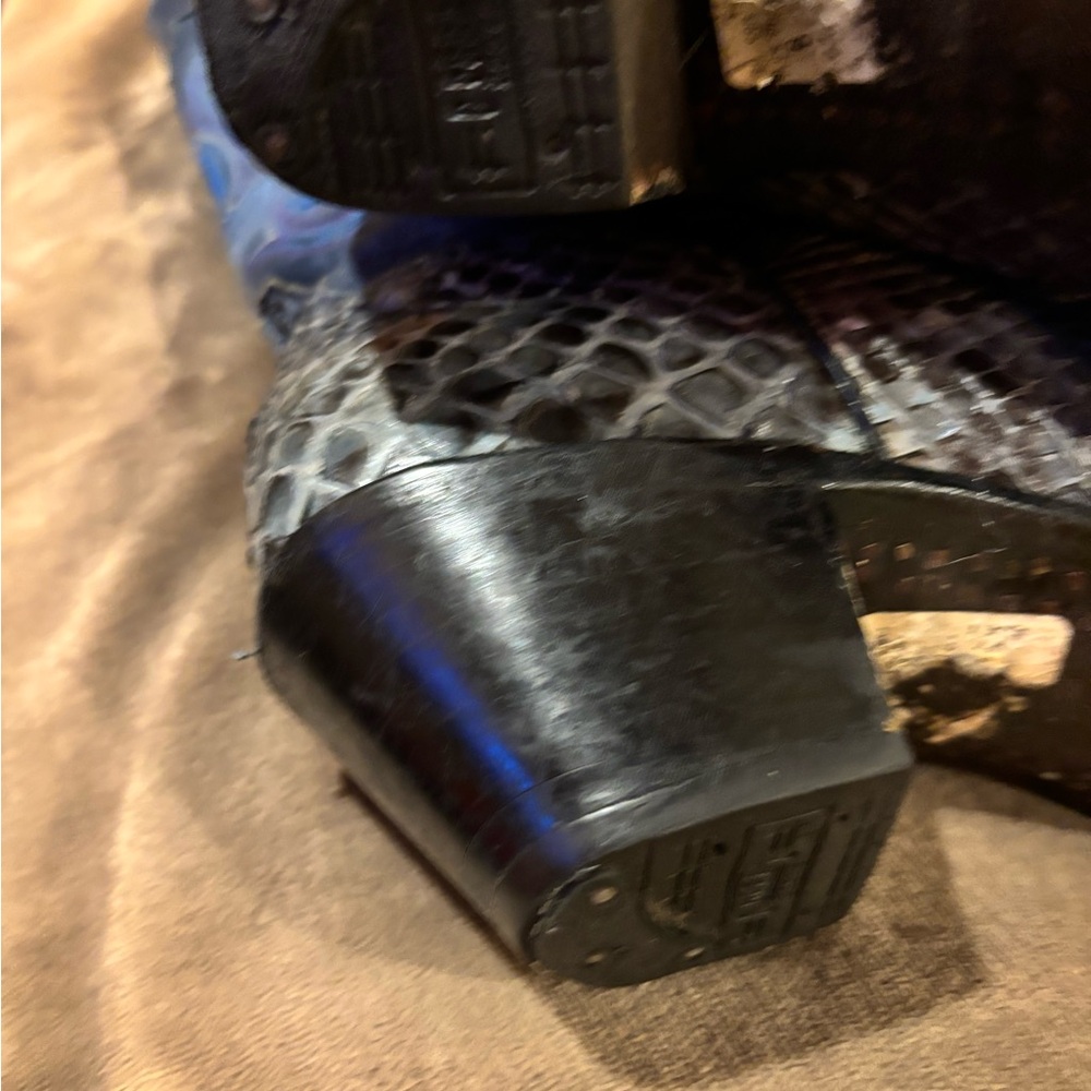 Snakeskin Patterned Ankle Boots